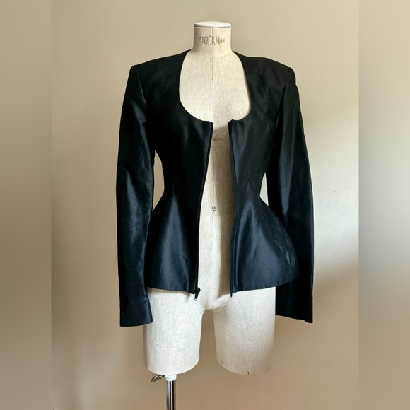 NWOT Rosie Assoulin U-Turn Fitted Mikado Blazer Tailored Silk Jacket $1795 - Picture 11 of 15